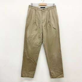 トミーヒルフィガー チノパンツ ツータック W32 L32.5 カーキ TOMMY HILFIGER あす楽対応 【中古】