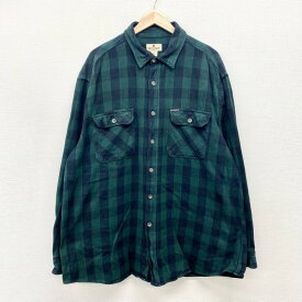 【50％オフ★お得なクーポンあり】US古着 ウールリッチ WOOLRICH フランネル シャツ ギンガムチェック 長袖 サイズ：メンズ 2XL ビッグサイズ ダークグリーン×ブラック あす楽対応【中古】