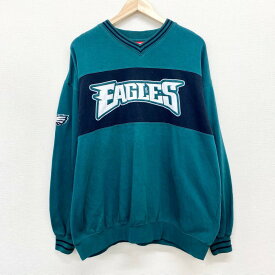 【50％オフ★お得なクーポンあり】US古着 NFL フィラデルフィア・イーグルス Philadelphia Eagles スウェット シャツ トレーナー チームロゴ 刺繍 サイズ：メンズ XL ビッグサイズ グリーン×ブラック あす楽対応【中古】