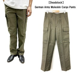 【Deadstock】90's German Army Moleskin Cargo Pants ドイツ軍 モールスキン カーゴパンツ 5ポケ 無地 サイズ(表記)：6 オリーブ系 【新古品】