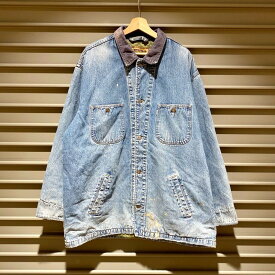 リーバイス Levi's デニム カバーオール ジージャン 襟コーデュロイ 切り替え キルティング裏地 長袖 サイズ：メンズ L インディゴ【中古】