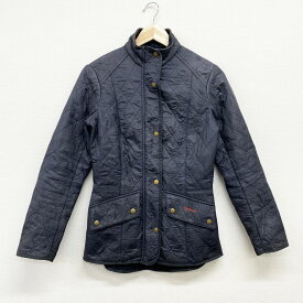 【50％オフ★お得なクーポンあり】【SP7】【中古】レディース バブアー Barbour キルティングジャケット ジップアップ ロゴ 刺繍 裏地フリース サイズ：UK 8 チャコールグレー系 古着 中古 mellow あす楽対応 古着屋mellow楽天市場店