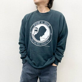 US古着 ジャージーズ JERZEES スウェット シャツ トレーナー POW MIA プリント 長袖 サイズ：Men's L ブラック あす楽対応【中古】