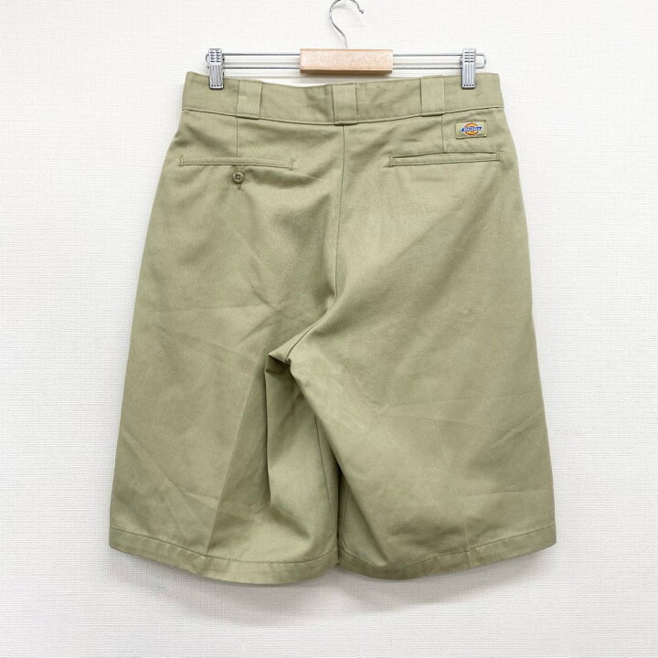 US古着 ディッキーズ Dickies チノ ショートパンツ ワーク ひざ下 ワイド サイズ:W33 カーキ 42274KH あす楽対応【中古】 古着屋mellow 古着 Dickies ディッキーズ チノパンツ (C1524)