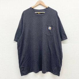 【30％オフ★お得なクーポンあり】US古着 カーハート carhartt Tシャツ 半袖 ポケット付き 無地 ロゴ ワッペン ORIGINAL FIT サイズ：メンズ 2XL ビッグサイズ チャコールグレー K87 CRH あす楽対応【中古】