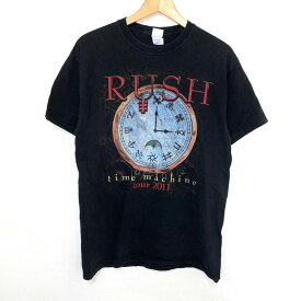 ★20%オフ クーポン 4/30 14時まで★【ゆうパケット対応】ラッシュ RUSH 両面プリント バンド Tシャツ 半袖 サイズ：M ブラック 【古着】 古着 【中古】 中古 mellow 【あす楽対応】【古着屋mellow楽天市場店】