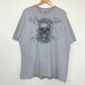 【ゆうパケット対応】ハーレーダビットソン HARLEY-DAVIDSON Tシャツ 半袖 ポケT 両面 プリント MADE IN USA サイズ：XL グレー×ブルー×イエロー 【古着】 古着 【中古】 中古 mellow 【あす楽対応】【古着屋mellow楽天市場店】