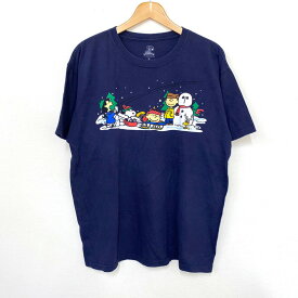 ★20%オフ クーポン 4/30 14時まで★【ゆうパケット対応】ピーナッツ PEANUTS スヌーピー プリント Tシャツ 半袖 サイズ：L ネイビー【古着】 古着 【中古】 中古 mellow 【あす楽対応】【古着屋mellow楽天市場店】