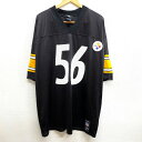 リーボック Reebok NFL ピッツバーグ・スティーラーズ Pittsburgh Steelers メッシュ フットボールジャージ 半袖 プリント サイズ：XL ブラック×イエロー×ホワイト 【古着】 古着 【中古】 中古 mellow 【古着屋mellow楽天市場店】