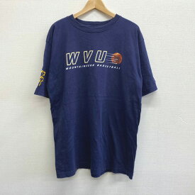 ★20%オフ クーポン 4/2 14時まで★スターター Starter Tシャツ ウエストバージニア大学マウンテ二アーズバスケットボール WVU MOUNTAINEERS BASKETBALL カレッジプリント 半袖 サイズ：L ネイビー 【古着】 古着 【中古】 中古 mellow 【あす楽対応】【古着屋mello