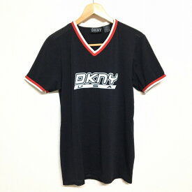 DKNY/ダナキャランニューヨーク メッシュ Tシャツ 半袖 ロゴプリント　サイズ：M ブラック Made in U.S.A【古着】 古着 【中古】 中古 mellow 【あす楽対応】【古着屋mellow楽天市場店】