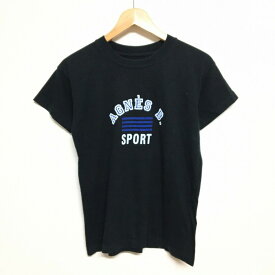 アニエスベー スポーツ/agnes b. SPORT ロゴプリント Tシャツ 半袖 サイズ：S ブラック 【古着】 古着 【中古】 中古 mellow 【あす楽対応】【古着屋mellow楽天市場店】