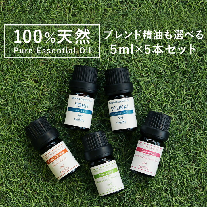 【期間限定SALE】アロマオイル セット 【ブレンドオイル も含む 5ml×5本】 シーンで選べるセット 【朝 夜 ブレンド精油  ブレンドオイル 精油 ラベンダー オレンジ ティートゥリー アロマ エッセンシャルオイル ローズマリー グレープフルーツ 使い方】送料無料 ...