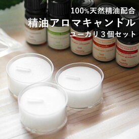 【期間限定！SALE】100% 天然精油を使用した アロマキャンドル【ユーカリ×3個セット】精油キャンドル セット プレゼント キャンドル セット お風呂 精油 キャンドルホルダー k