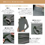 詳細:綿シフォン【ARRIVEE元祖アリヴェ】細ボーダー長袖ハイネック(タートルネック)カットソ