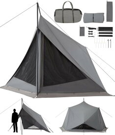 TOKYO CRAFTS ダイヤフォートTC 1人用 高さ215cm 設営簡単 前室付き ワンポール 撥水 コンパクト 軍幕 ソロテント ツーリング インナーテント 3色 グレー/サンド/カーキ