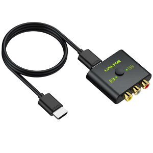 LiNKFOR RCA to HDMI�ϊ��R���o�[�^�[ 1080P�Ή� 16:9/4:3�ؑւł� ���^ �y�� AV to HDMI �ϊ��� PAL/NTSC�Ή� 3�F�[�q hdmi �ϊ��A�_�v�^ Wii/PS1/PS2/N64/DVD/VCR�ȂǂɑΉ�