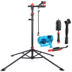 CXWXC 自転車 メンテナンススタンド ロードバイク ワークスタンド 高さ・角度無段階調節可 耐荷重30KG ハンドル支えバー/工具トレー付き 整備スタンド