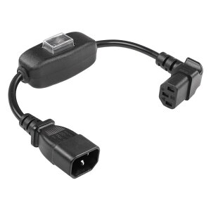 CERRXIAN IEC 320 C13`C14 XCb`PDU UPSdR[h10A 250V AC C14IX-C13XWRs[^dP[uj^[ARs[^ȂǗp 30CM