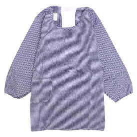 [タイムリー] 給食 エプロン かっぽう着 チェック柄 割烹着 学校 子供エプロン 小学生 tm101