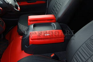 ハイエース / レジアスエース 200系 S-GL用 アームレストVer.2(収納付) レッドレザー 高品質 / フェガーリ FEGGARI LUNA