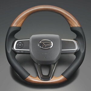 FEGGARI アトレー S700V/S710V ウッド&レザーステアリング(純正交換) アッシュブラウン x PVC(ダークグレー) x スポーティーDタイプ / LSHJ1 フェガーリ