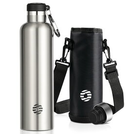 【送料無料】FJbottle 水筒 1リットル 真空断熱 保温 保冷 ステンレスボトル 直飲み スポーツボトル スポーツ飲料対応 水筒カバー 洗浄用スポンジ付き マグボトル 男の子 女の子 大人 子供 NKL-1000