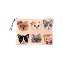 フェイラー公式/LOVERARY ラブラリープリティーキャッツ　フラットポーチ　L/LCT-213095