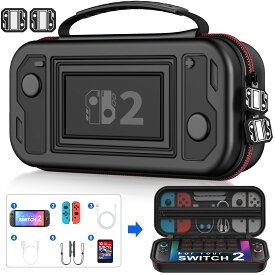 switch2ケース収納 ケース ニンテンドー ケース BEBONCOOL保護カバー 収納バッグ 防塵 防汚 耐衝撃 ナイロン素材 全面保護型 消臭 大容量 ゲームカード32枚 旅行用 キャリングセット 小物収納可 持ち運び便利