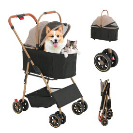 【大66cmゆりかご·中型犬専用】MILA&LOUIS ペットカート 中型犬 犬 カート ペットバギー 多頭 小型犬 猫 中型犬 一匹用 犬 カート分離 ワンタッチ 折りたたみ可能 犬 ベビーカー ドッグ バギー 軽量 犬 キャリー 折り畳み ペットキャリー
