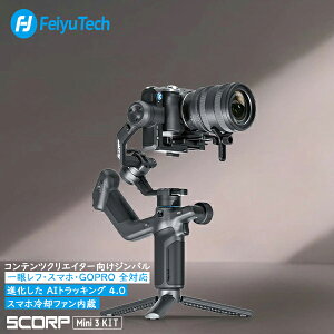 �J���� �W���o�� �X�^�r���C�U�[ FeiyuTech SCORP Mini-3 KIT 3�� ��u���␳ All-in-One AI�g���b�L���O���� 2.0kg���ڗ� �����R���t�� �Y�[���m�u���� ���������b�N ���[�A���O���B�e ����B�e�p �����I