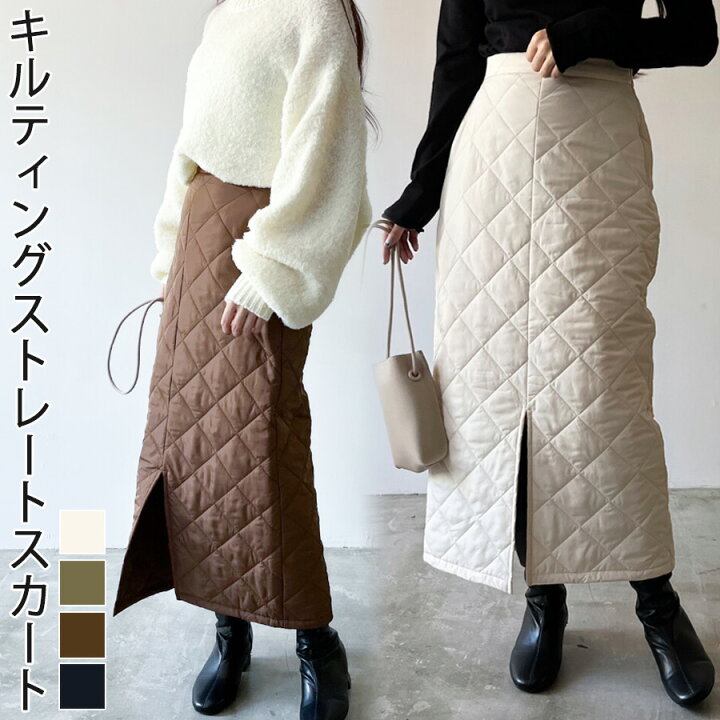 楽天市場】送料無料 キルティング スカート Iライン ストレート バック 