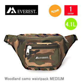 【EVEREST/エベレスト 正規販売店】 C044MD ウッドランドカモウェストパック カモフラージュ ウェストポーチ 男女兼用 通勤通学 レディース メンズ Woodland camo waist pack/1色