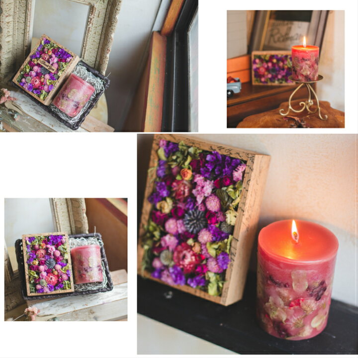 楽天市場 誕生日プレゼント 花 おしゃれ アロマキャンドル ドライフラワー 女性 母親 アロマ ギフト インテリア雑貨 義母 30代 40代 代 結婚祝い 新築祝 記念日 彼女 お母さん 女友達 母の日 ひまわり そのまま飾れる いちご ばら 紫陽花 フラワーアートフェリーチェ