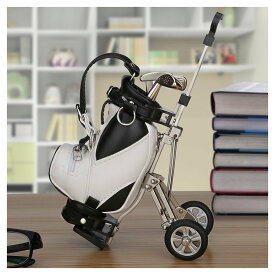 ゴルフペン ペン立て3本のペン ゴルフ景品 ゴルフ記念品 ゴルフギフト 卓上スタンド ミニ PUゴルフバッグ付き