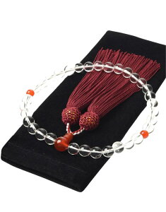 【EsuonHappiness】 数珠 天然素材 女性用 8mm 頭房 数珠袋付き すべての宗派で使える 選べるお色 法事 葬式