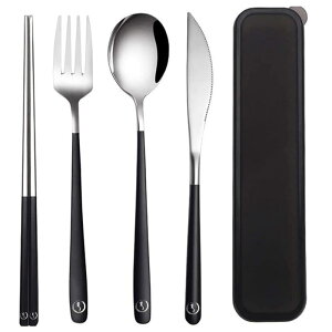 アウトドア 箸 スプーン フォーク キャンプ カトラリーセット 弁当用 ステンレス 携帯 収納袋付き