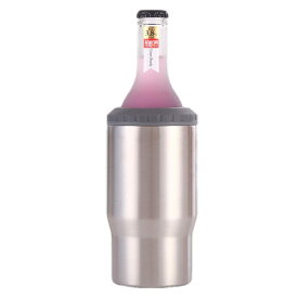 INIBULAM 4 in 1 ステンレス製ビール缶ホルダー、14oz二重断熱保冷保温350ml缶クーラー