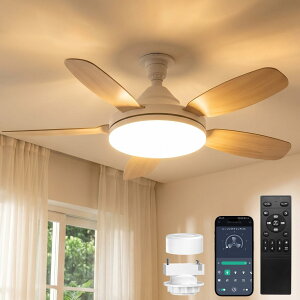 SUKITEN �V�[�����O�t�@�����C�g �t�@���t���Ɩ��y��^�E�啗�ʁE���t��]�z�V���@ 44W 120W���� 5000lm �O��DC���[�^�[ E26 �������[/�^�C�}�[�@�\ �����R���t�� �ȃG�l �d���F �����F �ȒP��