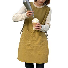 [HEWEAYTA] 防水エプロン 両面 防汚 作業用 大人用 ロング 前掛け メンズ レディース かぶるだけ ベスト型 無地 シンプル 家庭用 業務用 カフェ キッチン