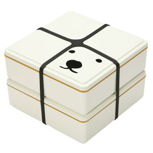 GEL-COOま (じぇるくーま) 保冷剤一体型 四角 ランチボックス お弁当箱 簡単クリップ バックル機構 保存容器 レンジ対応  食洗機対応(蓋を除く本体) 白 くま 日本製