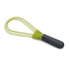 Joseph Joseph Twist Whisk - 2 in 1 - 平型泡立て器と風船型泡立て器 - 焦げ付きにくい調理器具に最適, シリコン, グレー/グリーン 【正規品】10539
