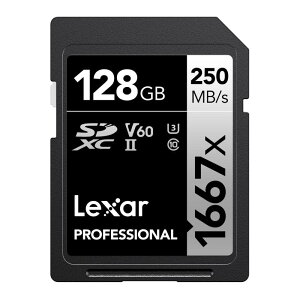 Lexar SDXCJ[h 64GB SILVERV[Y 1667x UHS-II Class10 U3 V60 őǂݏo250MB/s ő发120MB/s 10N [J[T|[g