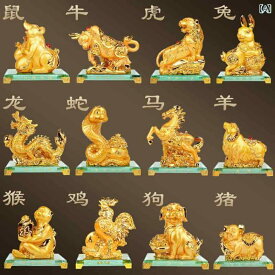 置物 十二支 干支 動物 フィギュア ミニチュア インテリア 工芸品 装飾品 縁起物 家居デコレーション 伝統工芸 動物モチーフ 家庭用 飾り物
