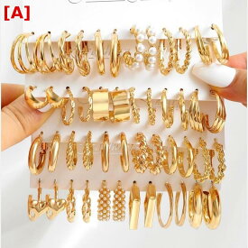 イヤリング レディース 欧米風 ゴールド C型 チェーン セット 女性用 軽やか 高級感 耳飾り アクセサリー ジュエリー 華やか おしゃれ かわいい 普段使い デート パーティー ギフト プレゼント シンプル 上品 きれいめ 大人かわいい トレンド 揺れ