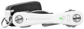 (キースマートプロ) KeySmart Pro コンパクトキーホルダー LEDライトとタイル 失くした鍵と電話をGPSで追跡するスマートテクノロジー 鍵2~10本 ホワイト