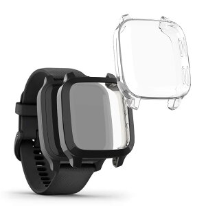 kwmobile 2x �P�[�X Garmin Venu Sq Music/Sq�Ή� �J�o�[ - �t���J�o�[ �V���R�� �ϏՌ� �S�̕ی� ����/���F