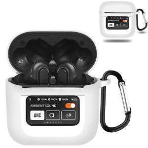 JXRICH For JBL TOUR PRO 3 �P�[�X TOUR PRO 3 �p �J�o�[ �����h�~ �L�Y�h�~ �V���R���P�[�X LED���C�g�������� �����[�d�\ �S�ʕی� �J���r�i�t��