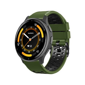 [RosMank] 22mm �o���h Garmin Venu 4 45mm/Venu 3 45mm/Venu 2/Vivoactive 4/Active �Ή��A�K�[�~�� Garmin Forerunner 570 47mm/Forerunner 265/255 �p�\�t�g 2�F�V���R�������p�X�g���b�v