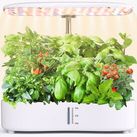 水耕栽培キット、LED植物成長ライトとスマートディスプレイを搭載し、簡単に操作できます。自動水循環システムとタイマー機能により、3つの栽培モードが提供され、12種類の植物を栽培で